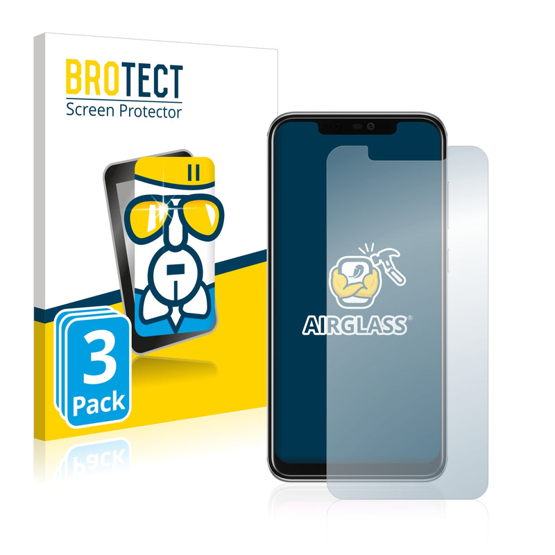 3x BROTECT AirGlass Glass Screen Protector for Panasonic Eluga X1 Pro