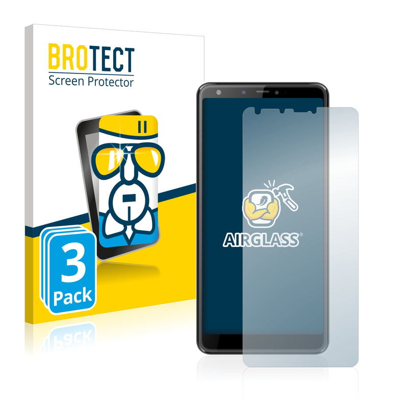 3x BROTECT AirGlass Glass Screen Protector for Panasonic Eluga Ray 600