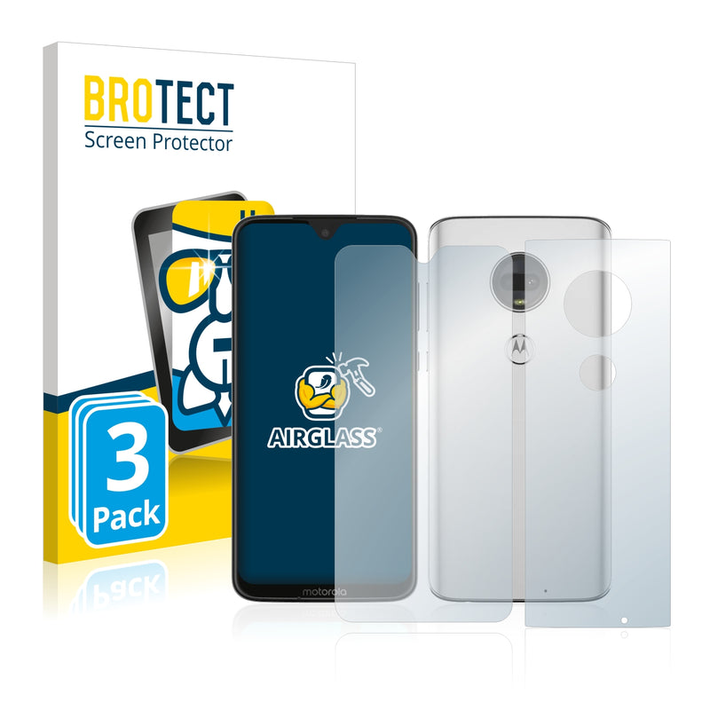 3x BROTECT AirGlass Glass Screen Protector for Motorola Moto G7 (Front + Back)