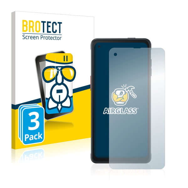 3x BROTECT AirGlass Glass Screen Protector for Samsung Galaxy Xcover Pro