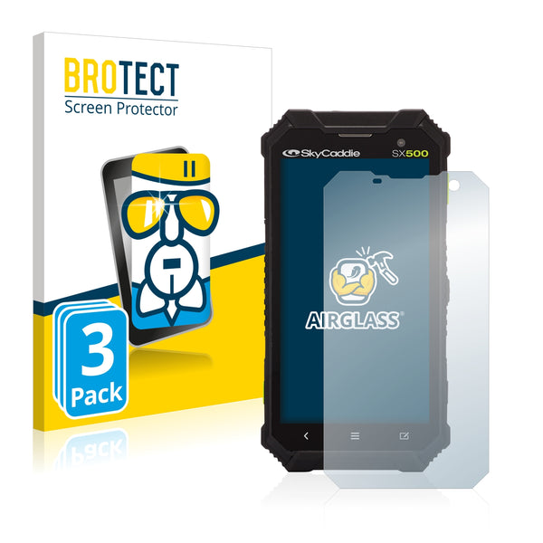3x BROTECT AirGlass Glass Screen Protector for SkyCaddie SX500