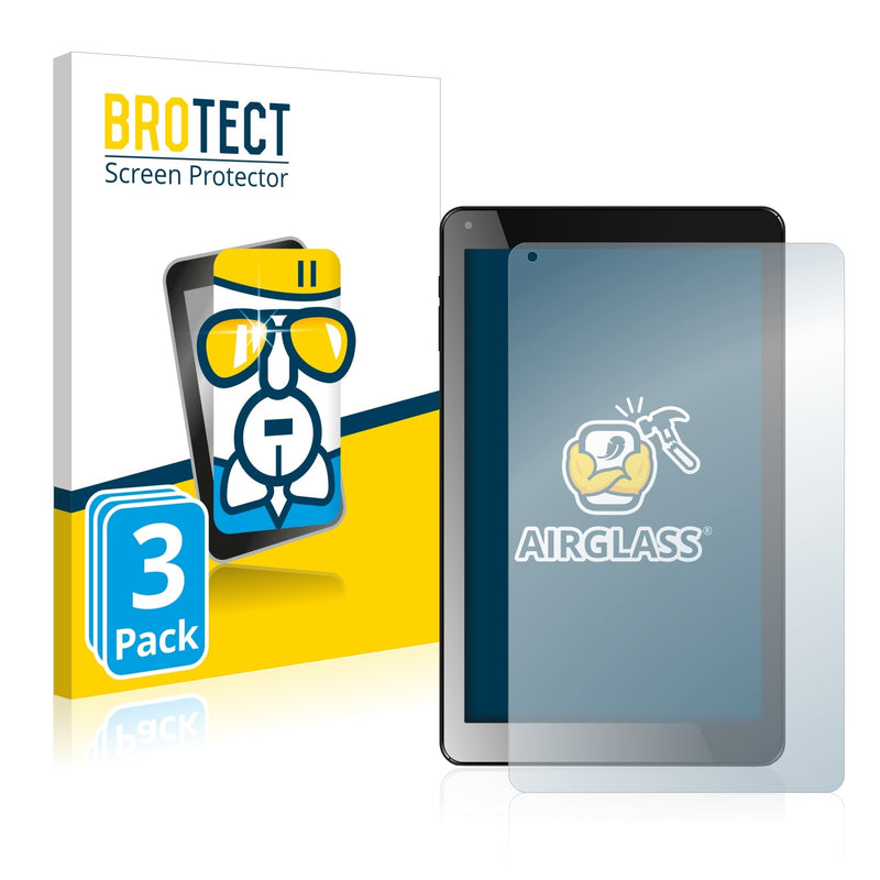 3x BROTECT AirGlass Glass Screen Protector for Odys Titan 10 LTE