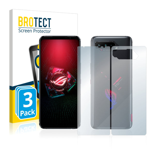 3x BROTECT AirGlass Glass Screen Protector for Asus ROG Phone 5 Pro (Front + Back)