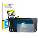 3x BROTECT AirGlass Glass Screen Protector for Skoda Octavia 2008 Infotainment System