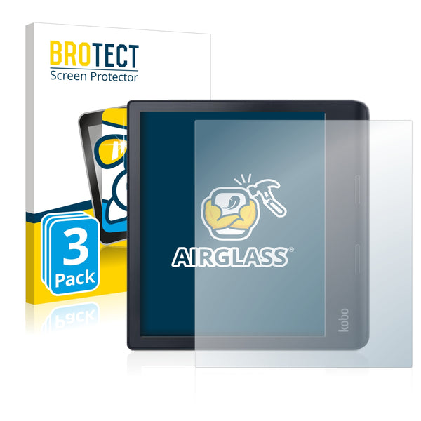 3x BROTECT AirGlass Glass Screen Protector for Kobo Sage