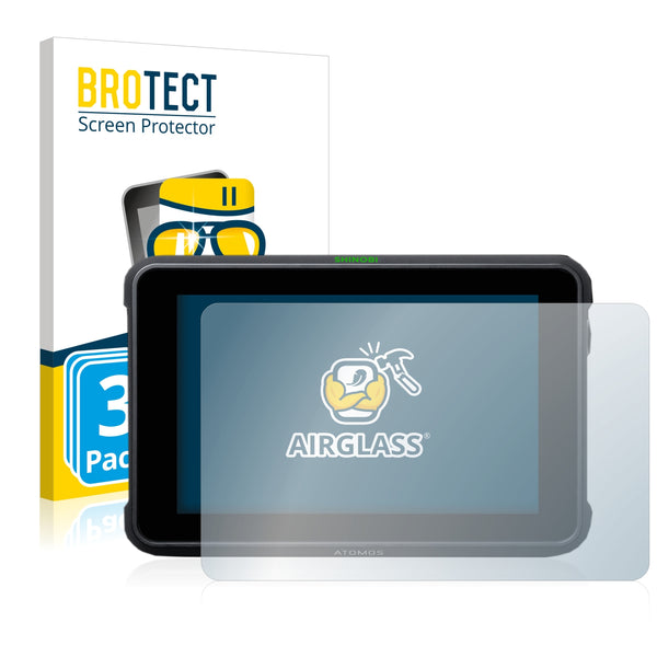 3x BROTECT AirGlass Glass Screen Protector for Atomos Shinobi 7