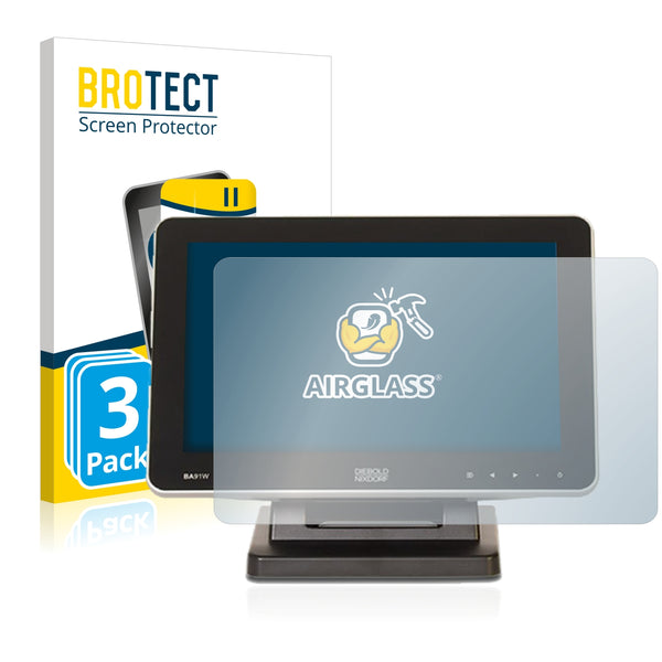 3x BROTECT AirGlass Glass Screen Protector for Diebold Nixdorf BA91W