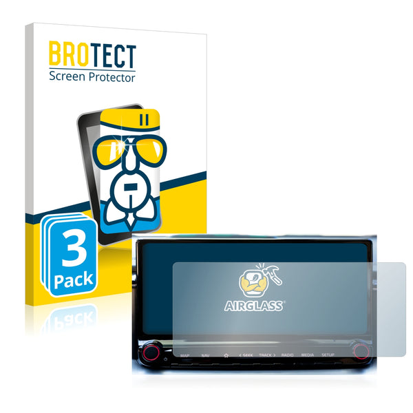 3x BROTECT AirGlass Glass Screen Protector for Kia Ceed 2022 Infotainment System 10.25