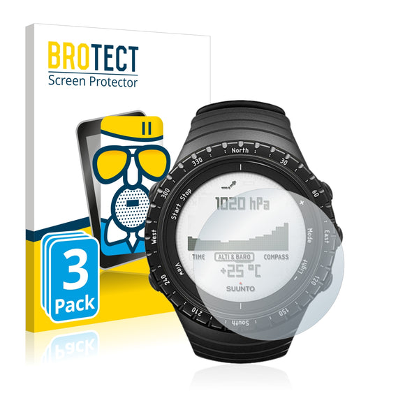 3x BROTECT AirGlass Matte Glass Screen Protector for Suunto Core Regular Black