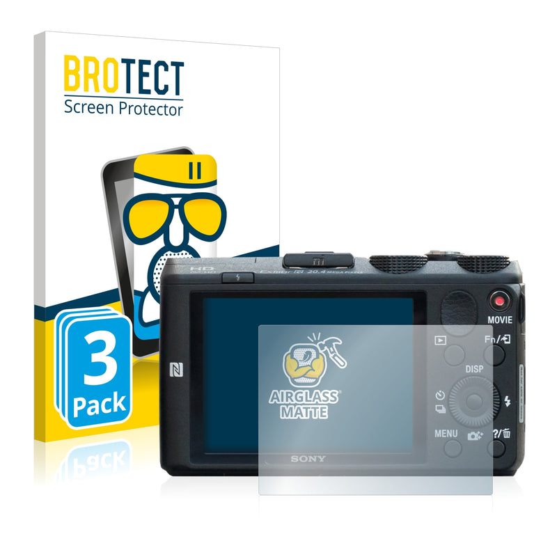 3x BROTECT AirGlass Matte Glass Screen Protector for Sony Cyber-Shot DSC-HX60
