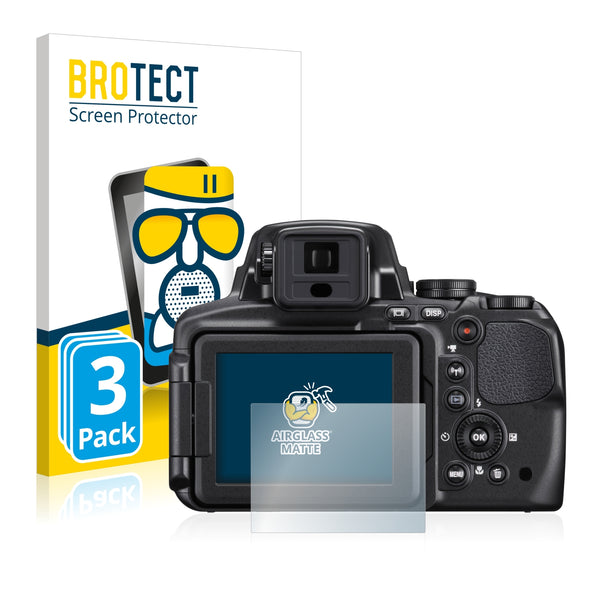 3x BROTECT AirGlass Matte Glass Screen Protector for Nikon Coolpix P900