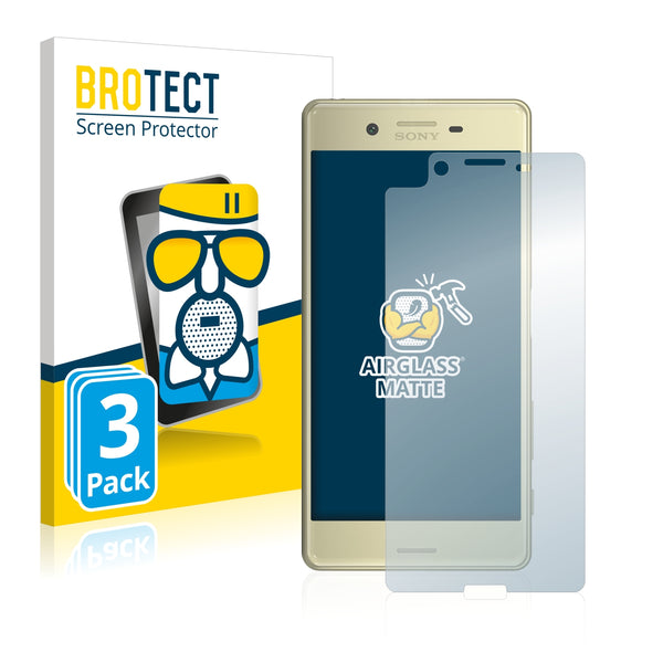 3x BROTECT AirGlass Matte Glass Screen Protector for Sony Xperia X