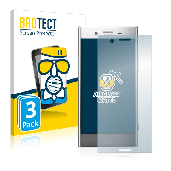 3x BROTECT AirGlass Matte Glass Screen Protector for Sony Xperia XZ Premium