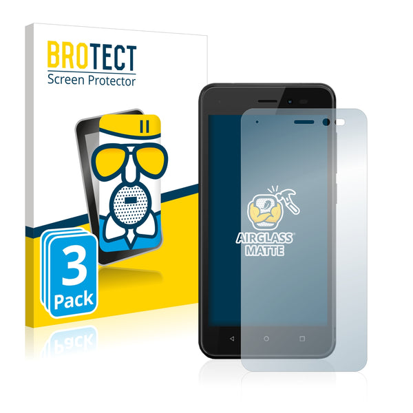 3x BROTECT AirGlass Matte Glass Screen Protector for Wiko Sunny 3