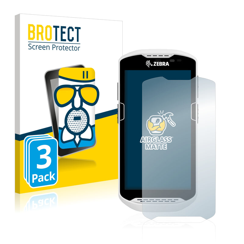 3x BROTECT AirGlass Matte Glass Screen Protector for Zebra TC57