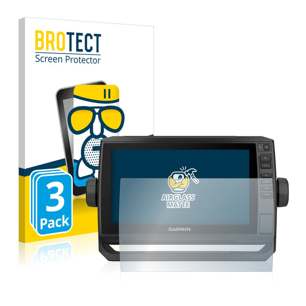 3x BROTECT AirGlass Matte Glass Screen Protector for Garmin echoMAP UHD 92sv