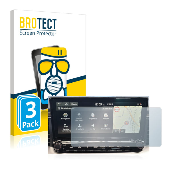 3x BROTECT AirGlass Matte Glass Screen Protector for Kia XCeed 10.25 Navigation