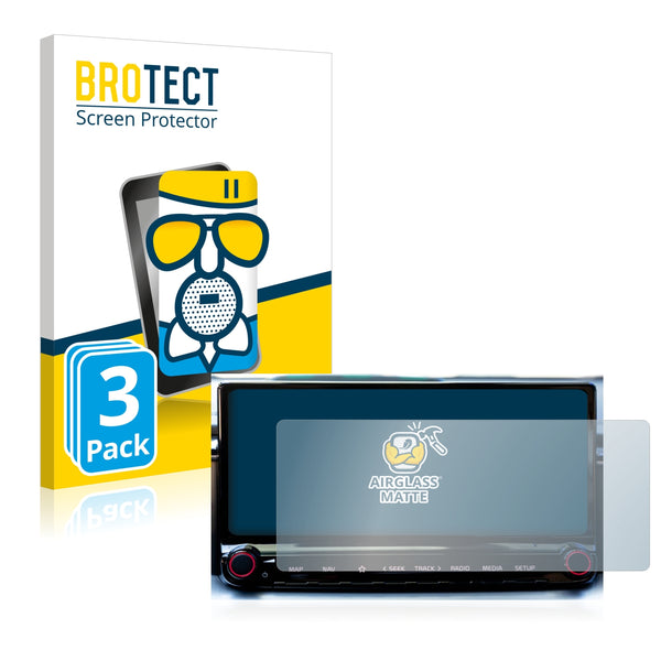 3x BROTECT AirGlass Matte Glass Screen Protector for Kia Ceed 2022 Infotainment System 10.25