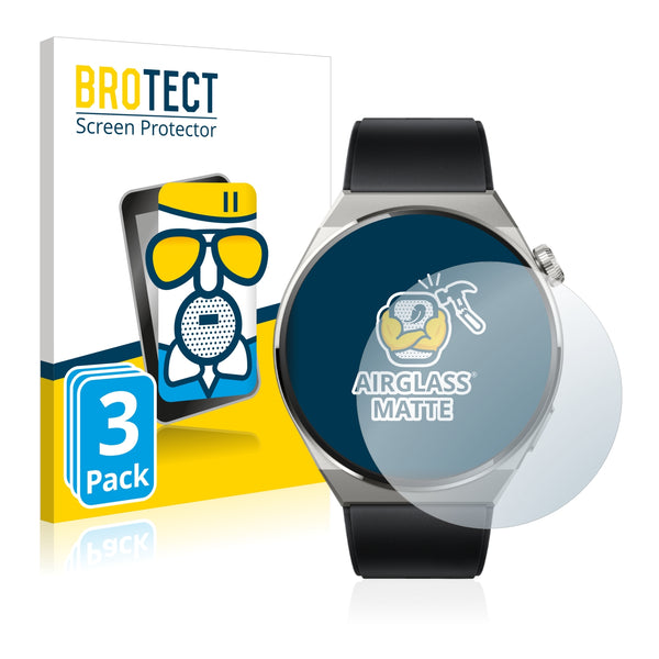 3x BROTECT AirGlass Matte Glass Screen Protector for Huawei Watch GT 3 Pro Titanium