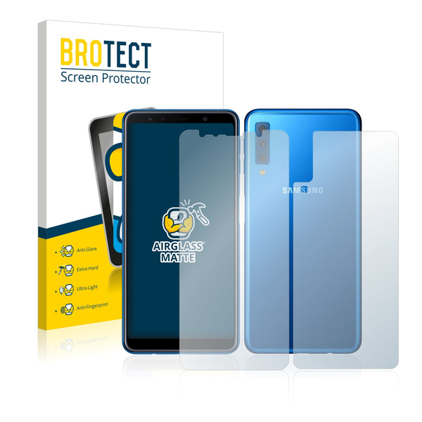 BROTECT AirGlass Matte Glass Screen Protector for Samsung Galaxy A7 2018 (Front + Back)